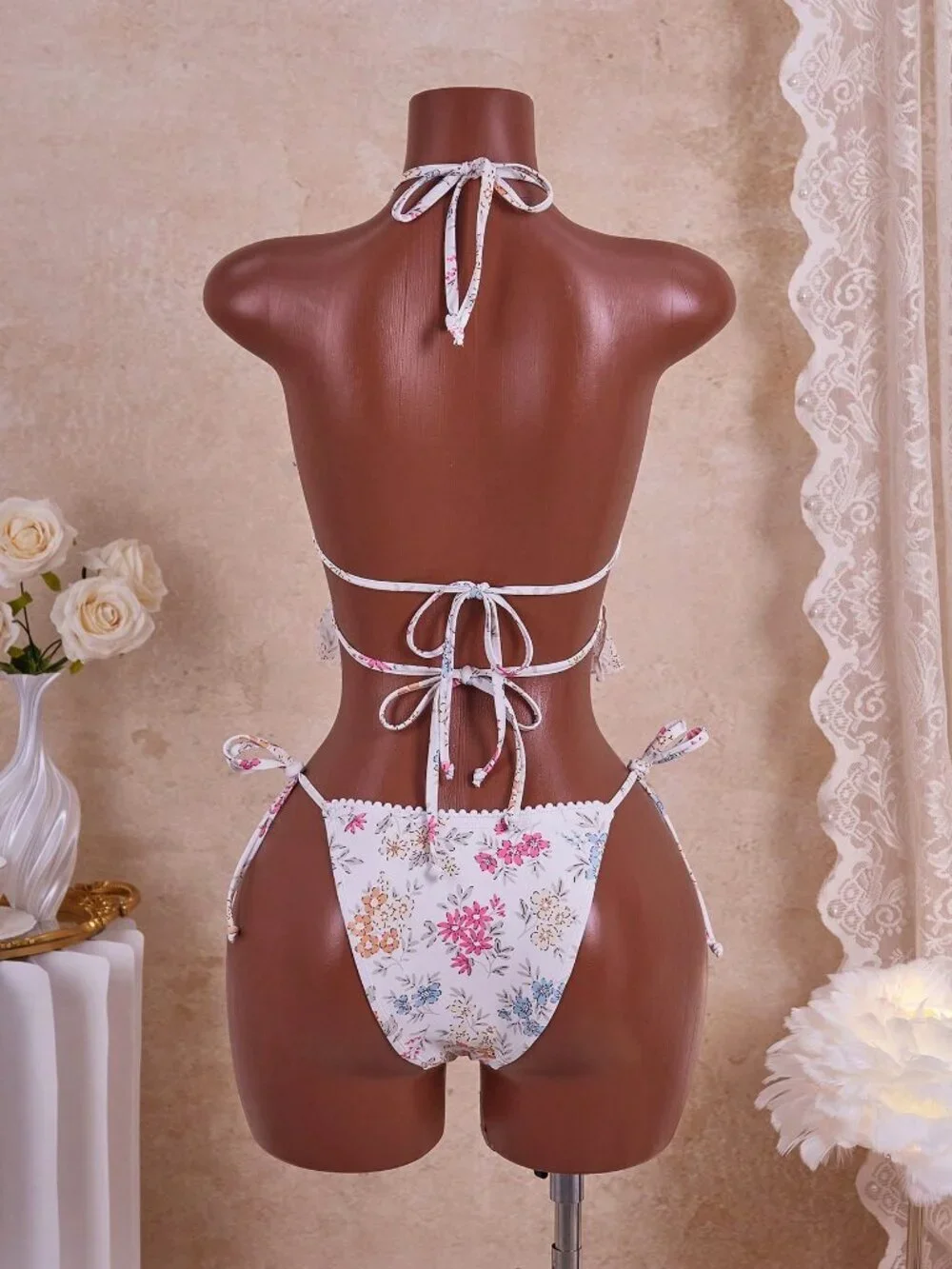 Multicolor Sexy Women's Sweet Floral Bikini Set
